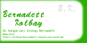 bernadett kolbay business card